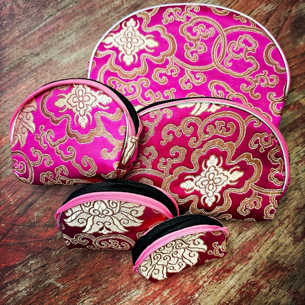 Elegant Pink and Gold Women's Bag Set